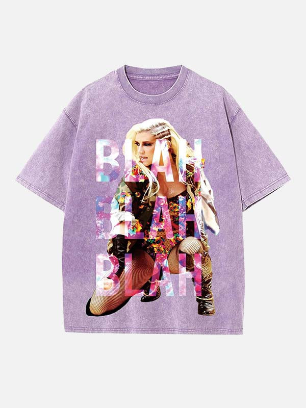 Kesha Print Round Neck T-shirt