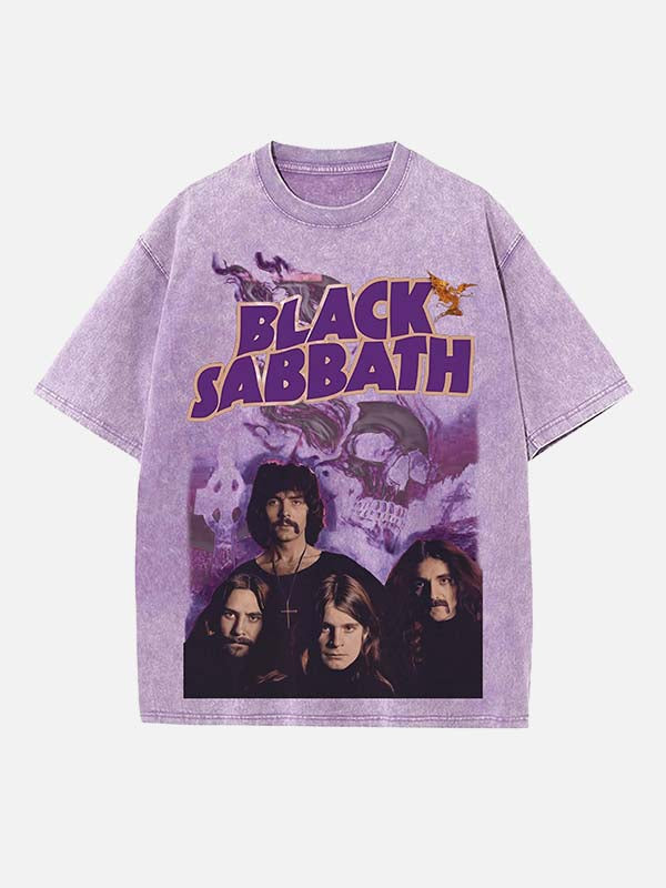 Black Sabbath Print Round Neck T-shirt