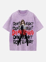 Demi Lovato Print Round Neck T-shirt