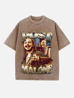 Post Malone Print Round Neck T-shirt