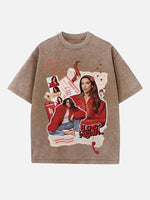 Dua Lipa Print Round Neck T-shirt