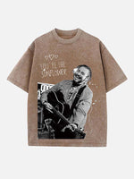 Post Malone Print Round Neck T-shirt