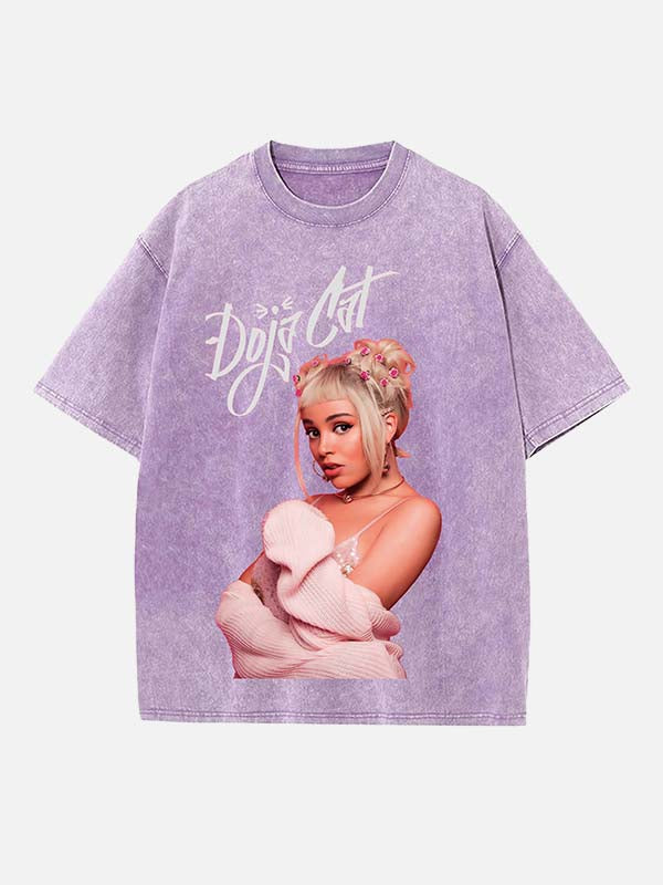 Doja Cat Print Round Neck T-shirt