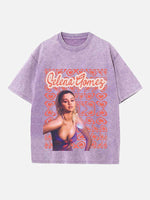 Selena Gomez Print Round Neck T-shirt