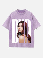 Dua Lipa Print Round Neck T-shirt