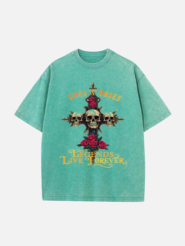 GUNS N' ROSES Print Round Neck T-shirt