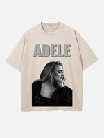 Adele Print Round Neck T-shirt