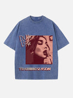 Dua Lipa Print Round Neck T-shirt