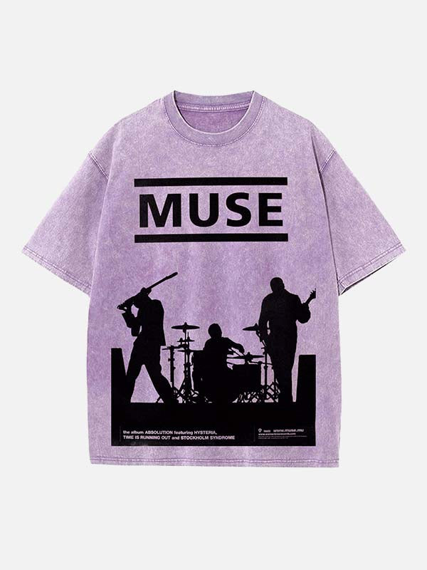 Muse Print Round Neck T-shirt
