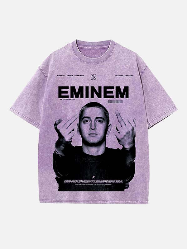 Eminem Print Round Neck T-shirt
