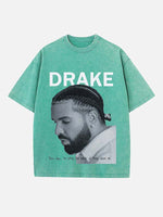 Drake Print Round Neck T-shirt