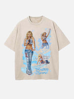Britney Spears Print Round Neck T-shirt