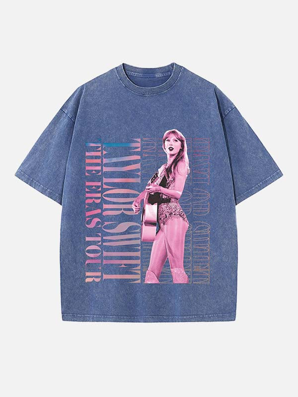 Taylor Swift Print Round Neck T-shirt