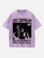 Led Zeppelin Print Round Neck T-shirt