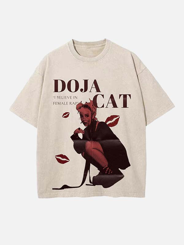 Doja Cat Print Round Neck T-shirt