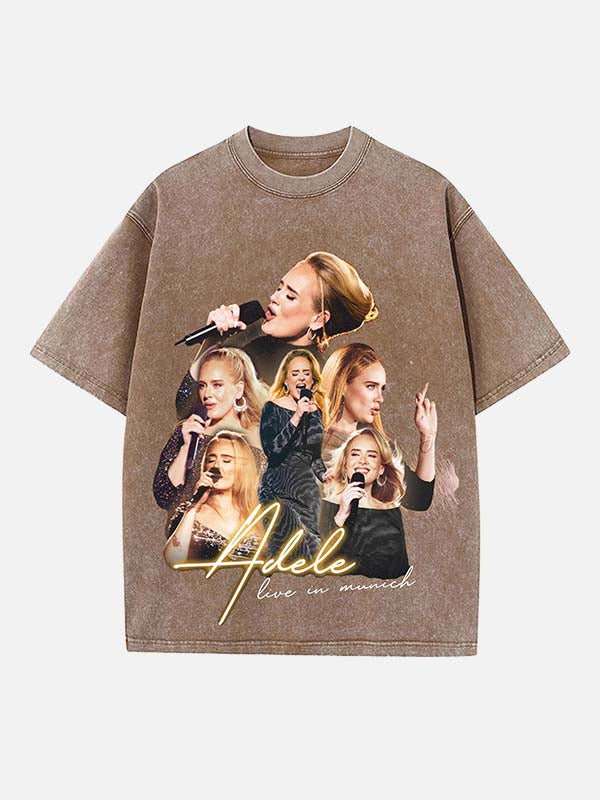Adele Print Round Neck T-shirt