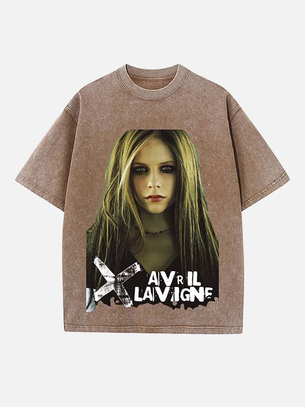 Avril Lavigne Print Round Neck T-shirt