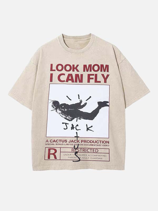 Travis Scott Print Round Neck T-shirt