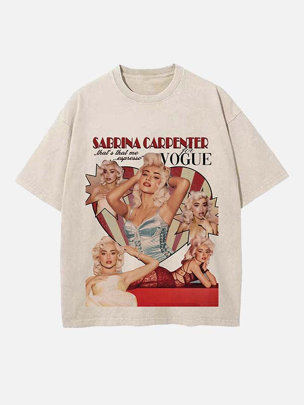 Sabrina Carpenter Print Round Neck T-shirt
