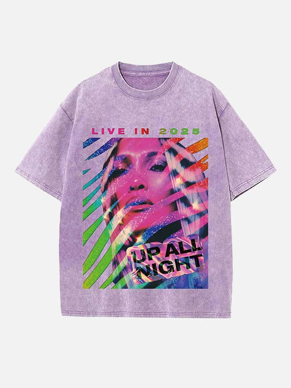 Jennifer Lopez Print Round Neck T-shirt