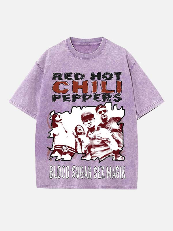 Red Hot Chili Peppers Print Round Neck T-shirt