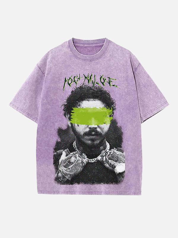 Post Malone Print Round Neck T-shirt