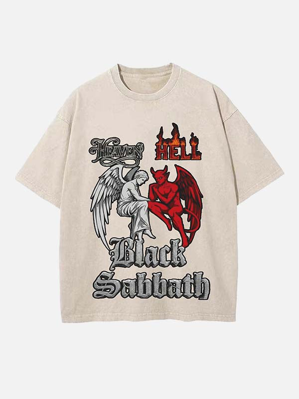Black Sabbath Print Round Neck T-shirt
