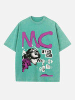 Miley Cyrus Print Round Neck T-shirt