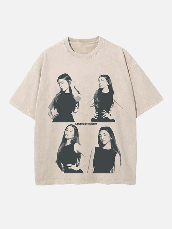 Madison Beer Print Round Neck T-shirt