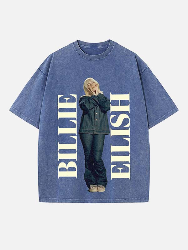Billie Eilish Print Round Neck T-shirt