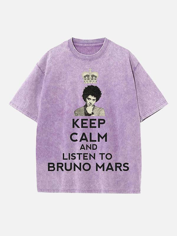 Bruno Mars Print Round Neck T-shirt