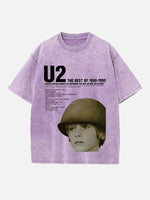 U2 Print Round Neck T-shirt