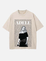 Adele Print Round Neck T-shirt