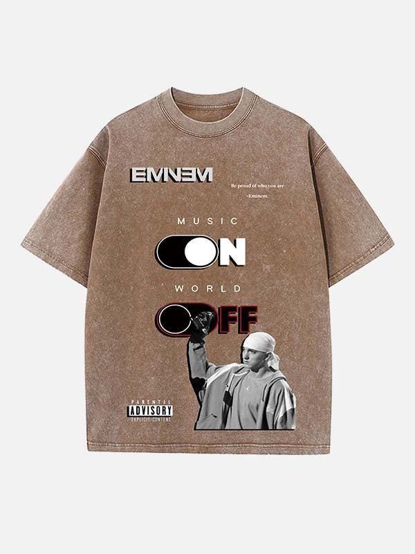 Eminem Print Round Neck T-shirt