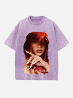 Rihanna Print Round Neck T-shirt