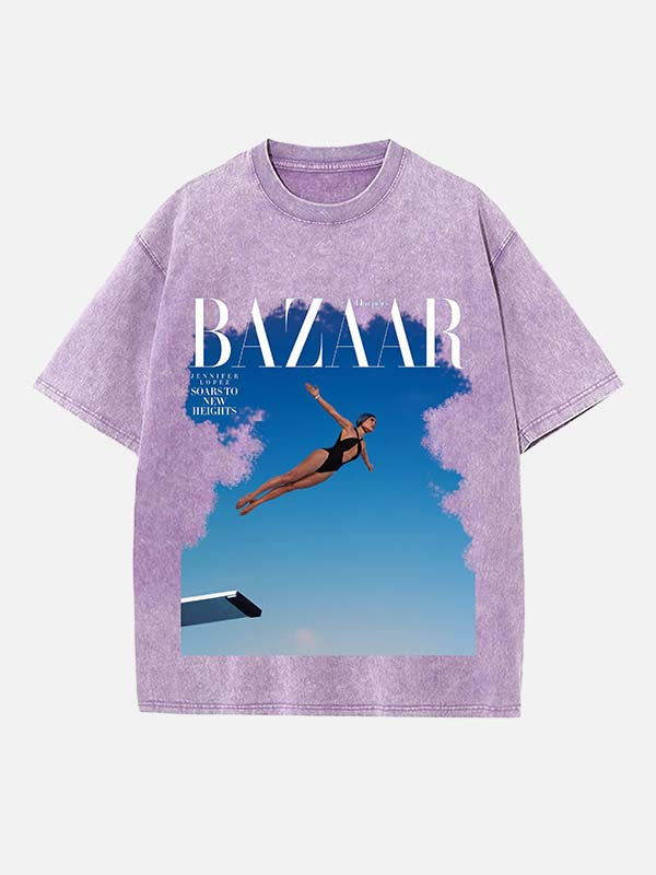 Jennifer Lopez Print Round Neck T-shirt