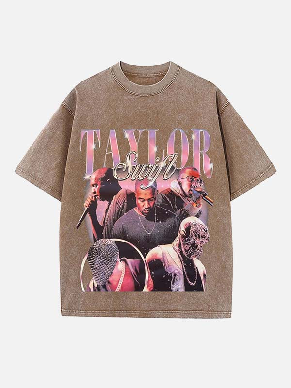 Kanye West Print Round Neck T-shirt