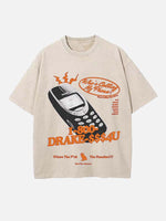 Drake Print Round Neck T-shirt