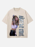 Miley Cyrus Print Round Neck T-shirt