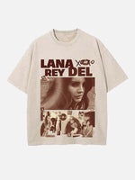 Lana Del Rey Print Round Neck T-shirt