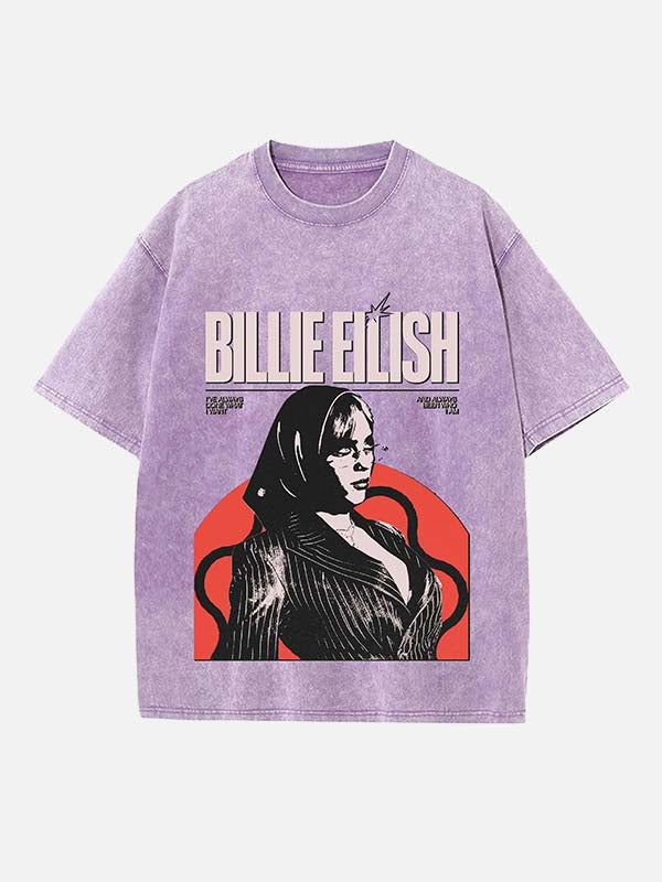 Billie Eilish Print Round Neck T-shirt