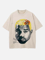 Kanye West Print Round Neck T-shirt