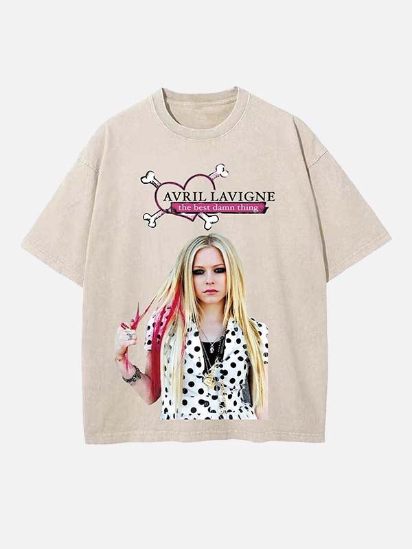 Avril Lavigne Print Round Neck T-shirt