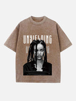 Rihanna Print Round Neck T-shirt