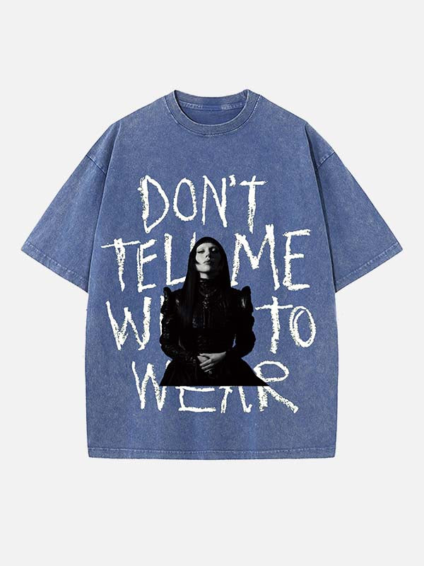 Lady Gaga Print Round Neck T-shirt