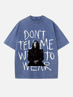 Lady Gaga Print Round Neck T-shirt