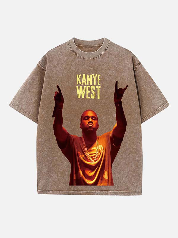Kanye West Print Round Neck T-shirt