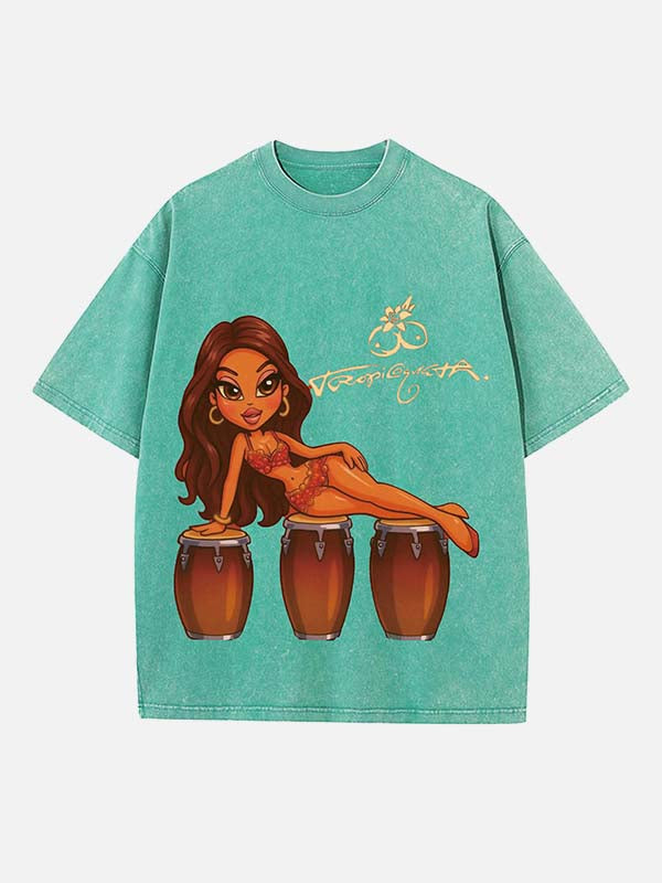 Karol G Print Round Neck T-shirt