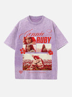 BLACKPINK Jennie Print Round Neck T-shirt