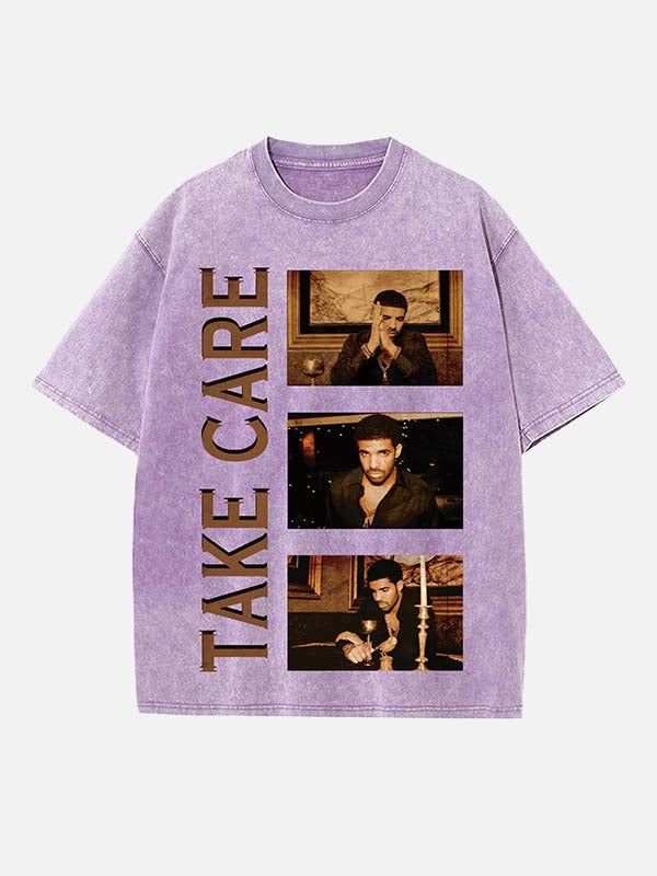 Drake Print Round Neck T-shirt
